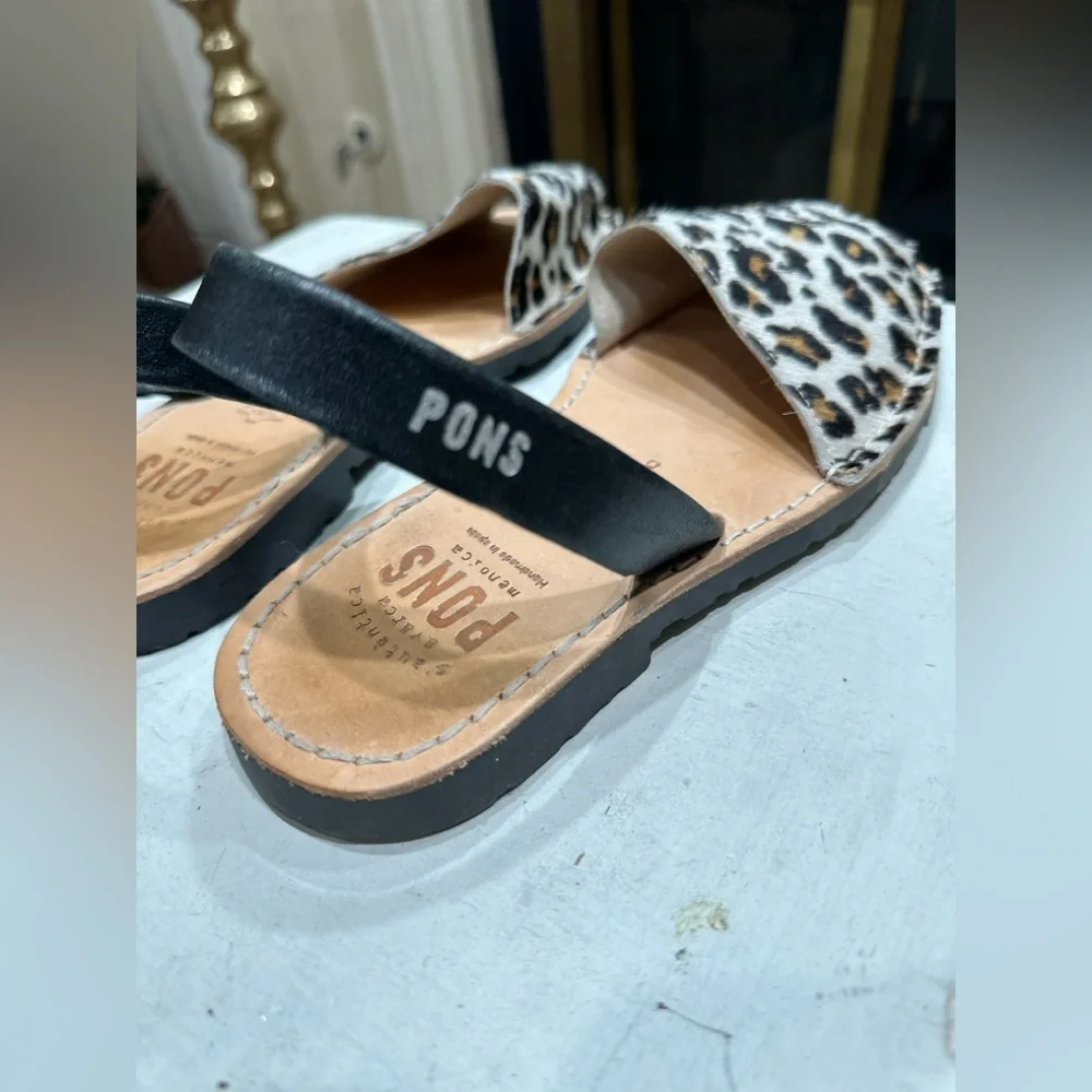 Pons Menorca Avarca Sandals Leopard Print Pony Hair Leather EU 38 US‎ 8 - Picture 12 of 14